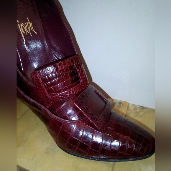 Joseph Red Loafers Slip-Ons Leather Elegance - Picture 5 of 12